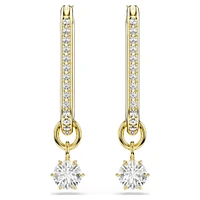 Constella drop earrings, Round cut, White, Gold-tone plated by SWAROVSKI