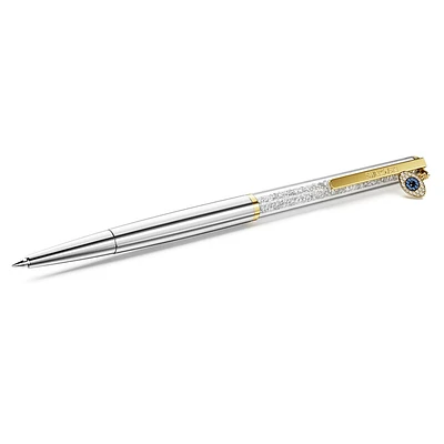 Crystalline Silk ballpoint pen, Evil eye, Gold tone, Mixed metal finish by SWAROVSKI