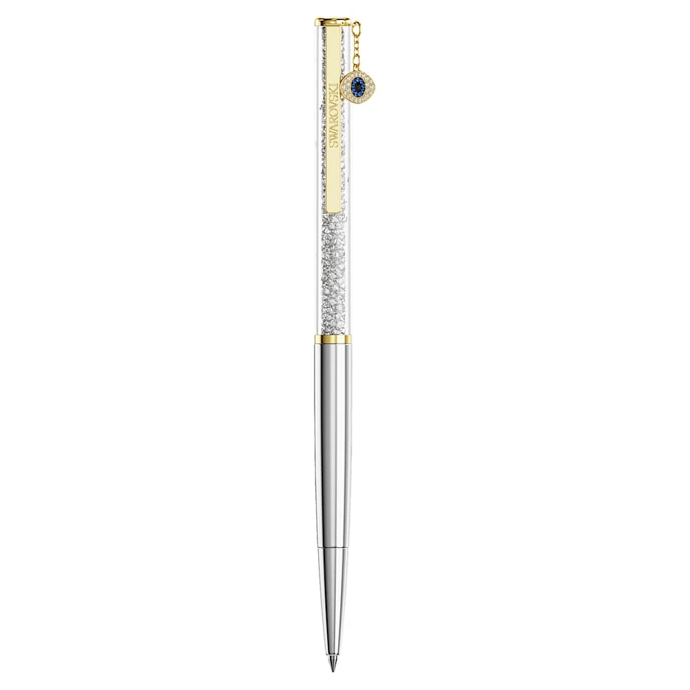 Crystalline Silk ballpoint pen, Evil eye, Gold tone, Mixed metal finish by SWAROVSKI