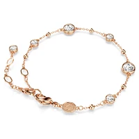 Imber bracelet, Round cut, White, Rose gold-tone plated by SWAROVSKI