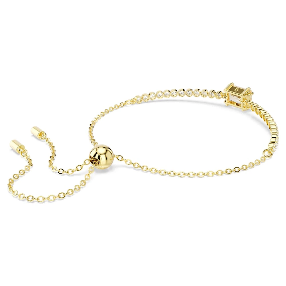 Matrix Tennis bracelet, Mixed cuts, Caramel, Gold-tone plated by SWAROVSKI
