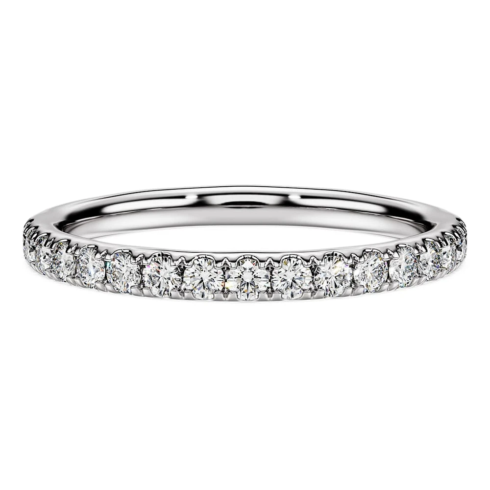 Eternity band ring, Lab-grown diamonds 0.43 ct tw, Round shape, Sterling silver by SWAROVSKI