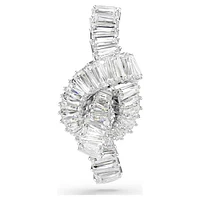 Matrix tack pin, Baguette cut, Knot, White, Rhodium plated by SWAROVSKI