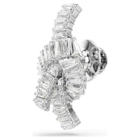 Matrix tack pin, Baguette cut, Knot, White, Rhodium plated by SWAROVSKI