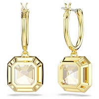 Millenia drop earrings, Square cut, Caramel, Gold-tone plated by SWAROVSKI