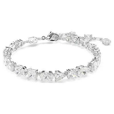Mesmera bracelet, Mixed cuts, White, Rhodium plated by SWAROVSKI