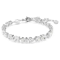 Mesmera bracelet, Mixed cuts, White, Rhodium plated by SWAROVSKI