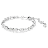 Mesmera bracelet, Mixed cuts, White, Rhodium plated by SWAROVSKI