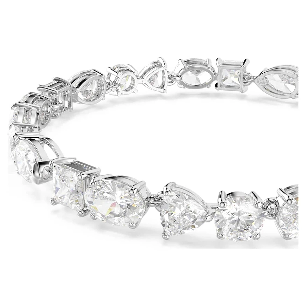 Mesmera bracelet, Mixed cuts, White, Rhodium plated by SWAROVSKI
