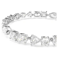 Mesmera bracelet, Mixed cuts, White, Rhodium plated by SWAROVSKI