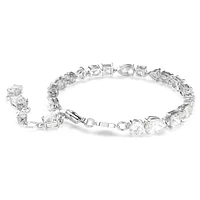 Mesmera bracelet, Mixed cuts, White, Rhodium plated by SWAROVSKI