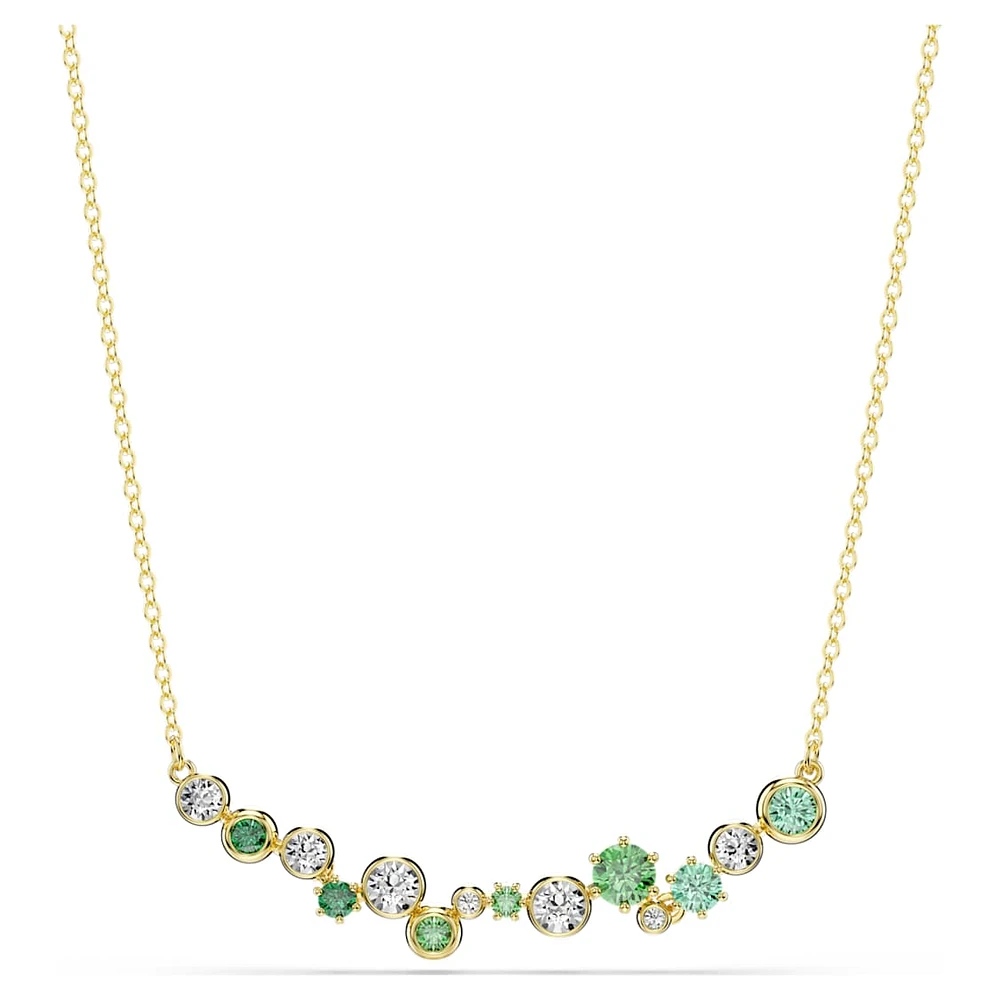 Constella necklace, Mixed cuts, Green, Gold-tone plated by SWAROVSKI