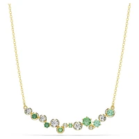 Constella necklace, Mixed cuts, Green, Gold-tone plated by SWAROVSKI