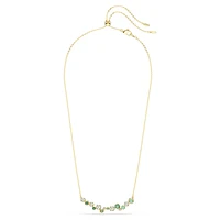 Constella necklace, Mixed cuts, Green, Gold-tone plated by SWAROVSKI