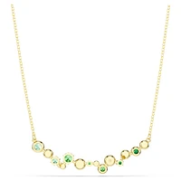 Constella necklace, Mixed cuts, Green, Gold-tone plated by SWAROVSKI
