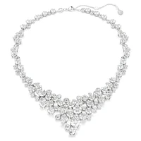 Constella necklace, Mixed cuts, Clasp, White, Rhodium plated by SWAROVSKI