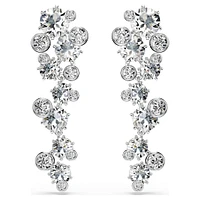 Constella drop earrings, Mixed cuts, White, Rhodium plated by SWAROVSKI