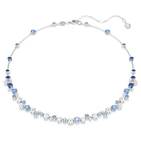 Constella necklace, Mixed cuts, Blue, Rhodium plated by SWAROVSKI