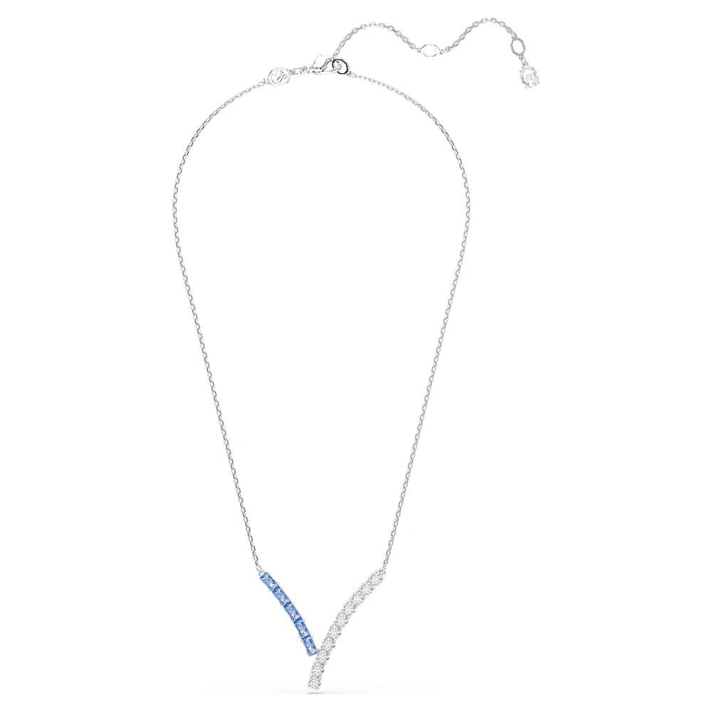Matrix pendant, Mixed cuts, Blue, Rhodium plated by SWAROVSKI