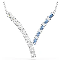 Matrix pendant, Mixed cuts, Blue, Rhodium plated by SWAROVSKI
