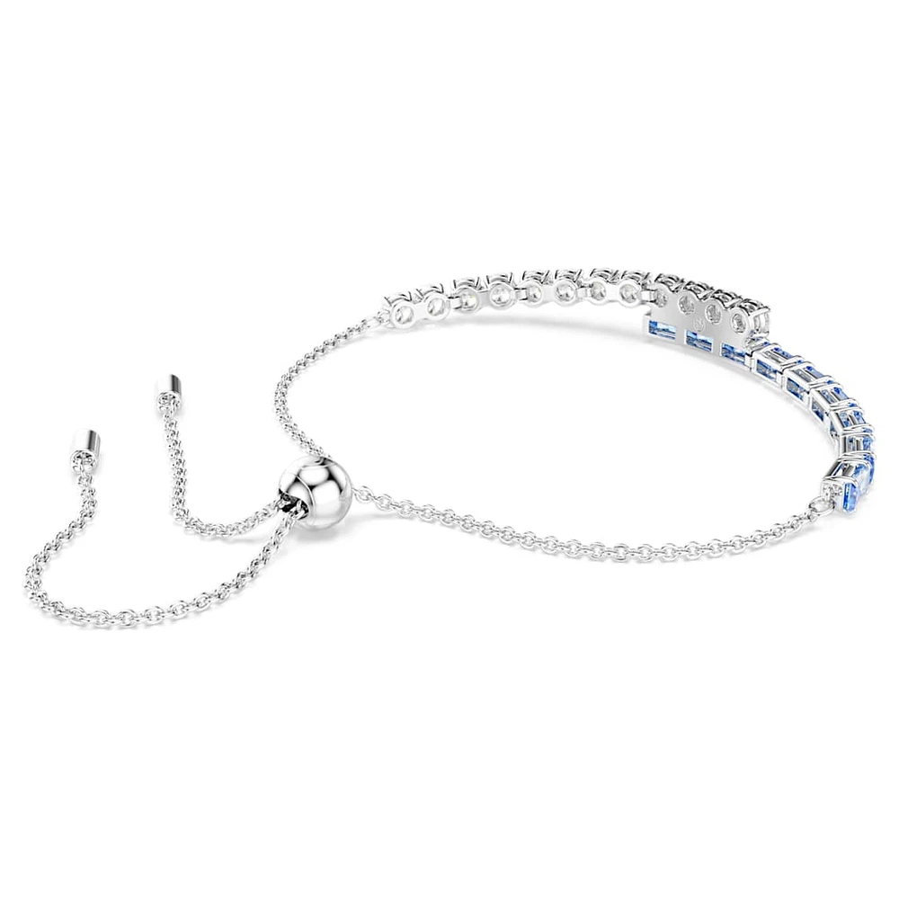 Matrix bracelet, Mixed cuts, Blue, Rhodium plated by SWAROVSKI