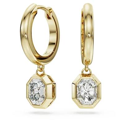 Eternity drop earrings, Lab-grown diamonds 1.0 ct tw, Octagon shape, 14K yellow gold by SWAROVSKI