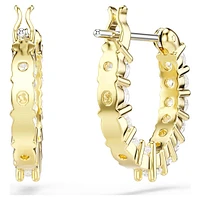 Matrix Vittore hoop earrings, Round cut, White, Gold-tone plated by SWAROVSKI
