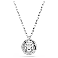 Dextera pendant, Round cut, White, Rhodium plated by SWAROVSKI