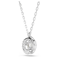 Dextera pendant, Round cut, White, Rhodium plated by SWAROVSKI