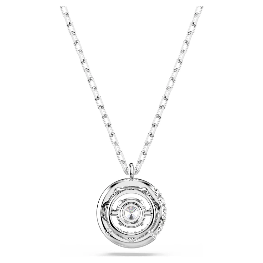 Dextera pendant, Round cut, White, Rhodium plated by SWAROVSKI