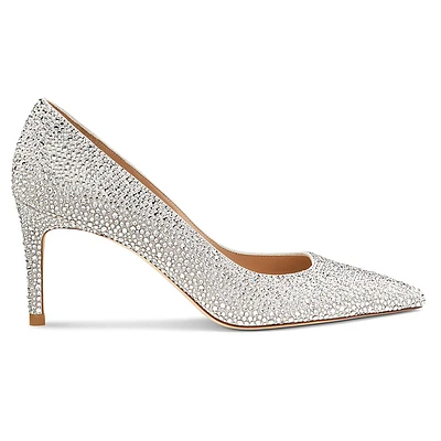 Stuart WEITZMAN Power Shine pump, White by SWAROVSKI