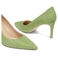 Stuart WEITZMAN Power Shine pump, Green by SWAROVSKI