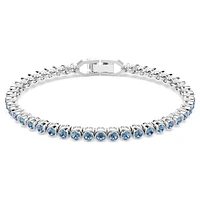 Imber Emily Tennis bracelet, Round cut, Blue, Rhodium plated by SWAROVSKI