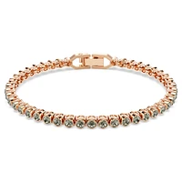 Imber Emily Tennis bracelet, Round cut, Black, Rose gold-tone plated by SWAROVSKI