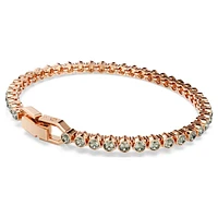 Imber Emily Tennis bracelet, Round cut, Black, Rose gold-tone plated by SWAROVSKI