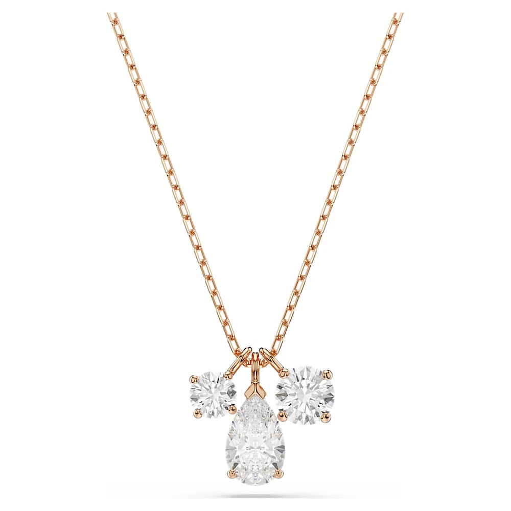 Mesmera pendant, Mixed cuts, White, Rose gold-tone plated by SWAROVSKI