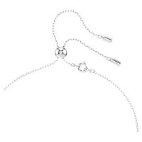 Stilla Attract Y necklace, Round cut, Blue, Rhodium plated by SWAROVSKI