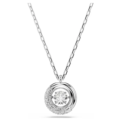 Dextera pendant, Round cut, White