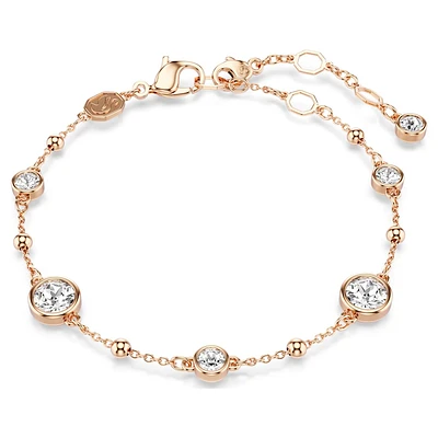 Imber bracelet, Round cut, White