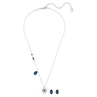 Symbolica set, Clover, Blue, Rhodium plated by SWAROVSKI