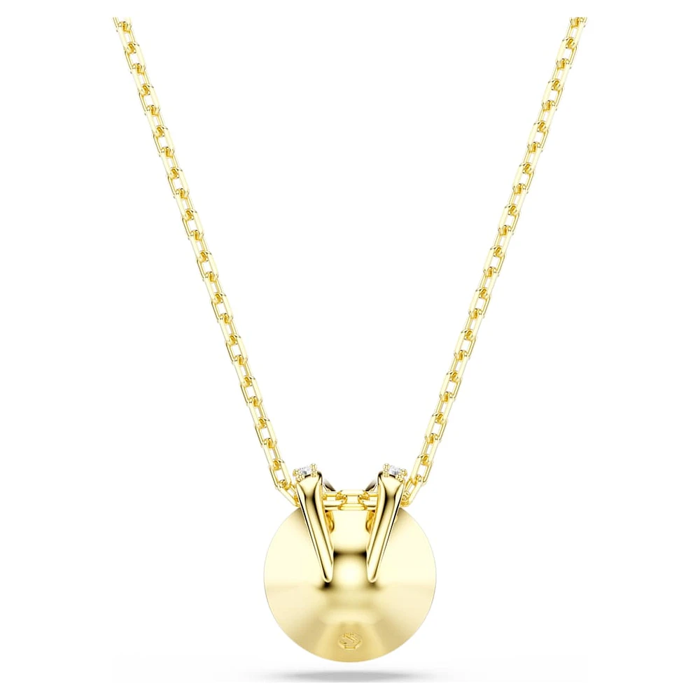 Bella V pendant, Round cut, Green, Gold-tone plated by SWAROVSKI