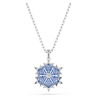 Magic pendant, Snowflake, Blue, Rhodium plated by SWAROVSKI