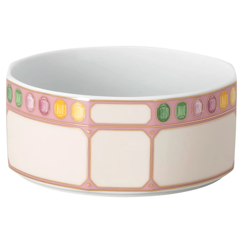 Idyllia cereal bowl, Porcelain, Crystal print motif, gemstone, Multicoloured by SWAROVSKI