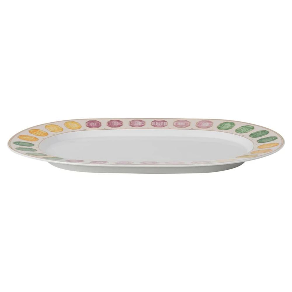 Idyllia platter, Porcelain, Crystal print motif, gemstone, Large, Multicoloured by SWAROVSKI
