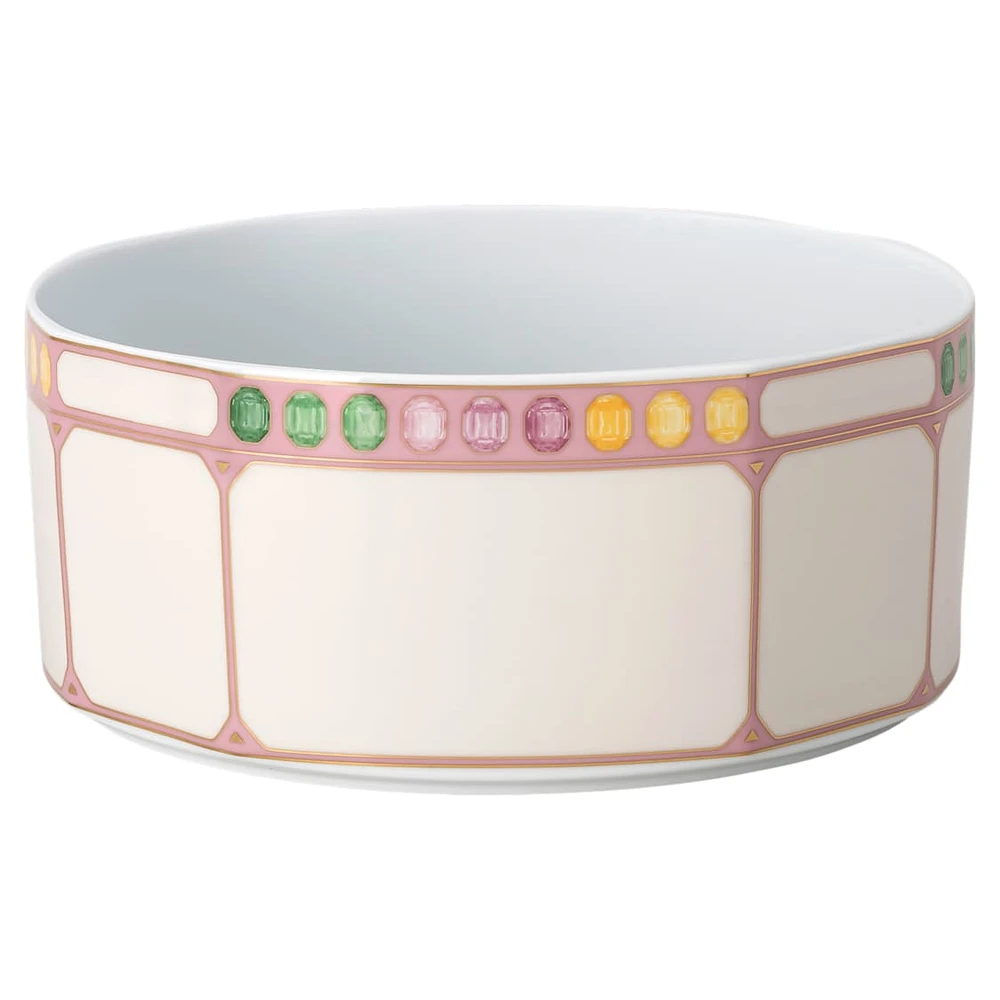 Idyllia bowl, Porcelain, Crystal print motif, citron, Large, Multicoloured by SWAROVSKI