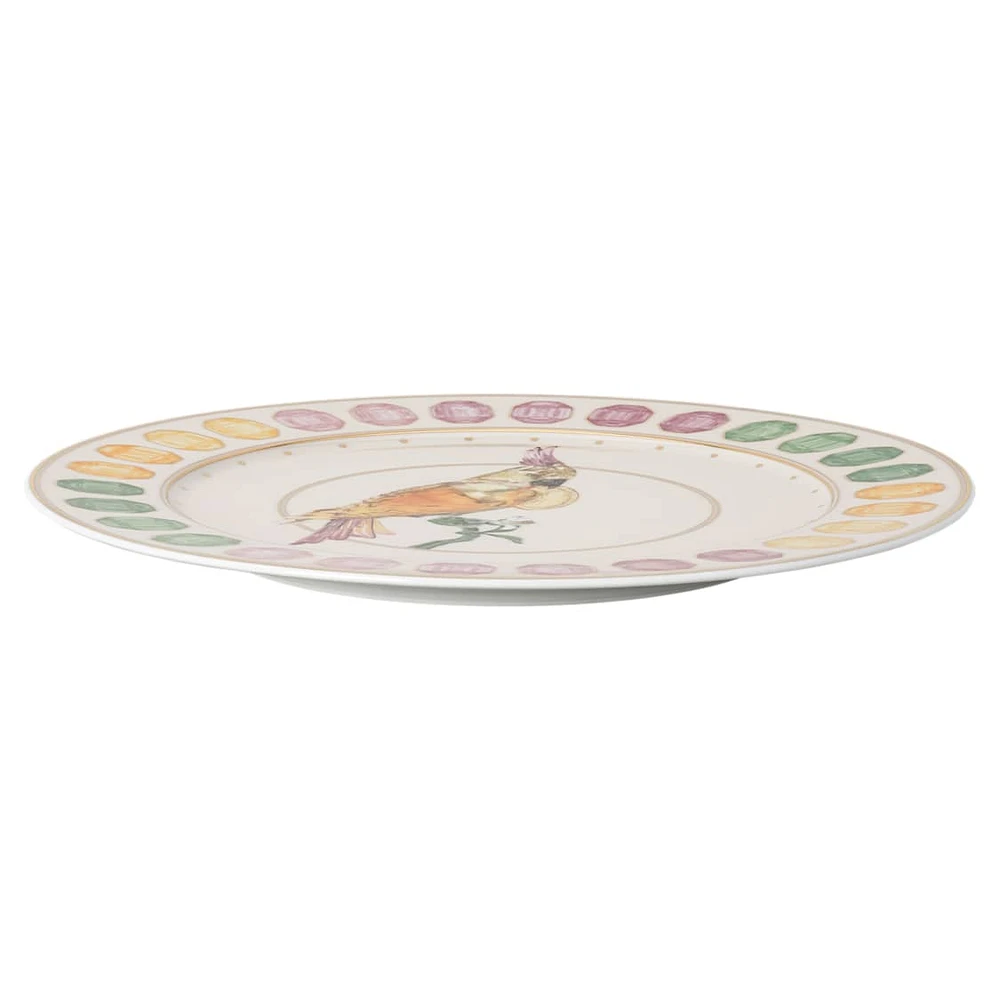 Idyllia service plate, Porcelain, Crystal print motif, cockatoo, Multicoloured by SWAROVSKI