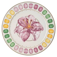 Idyllia service plate, Porcelain, Crystal print motif, lily, Multicoloured by SWAROVSKI