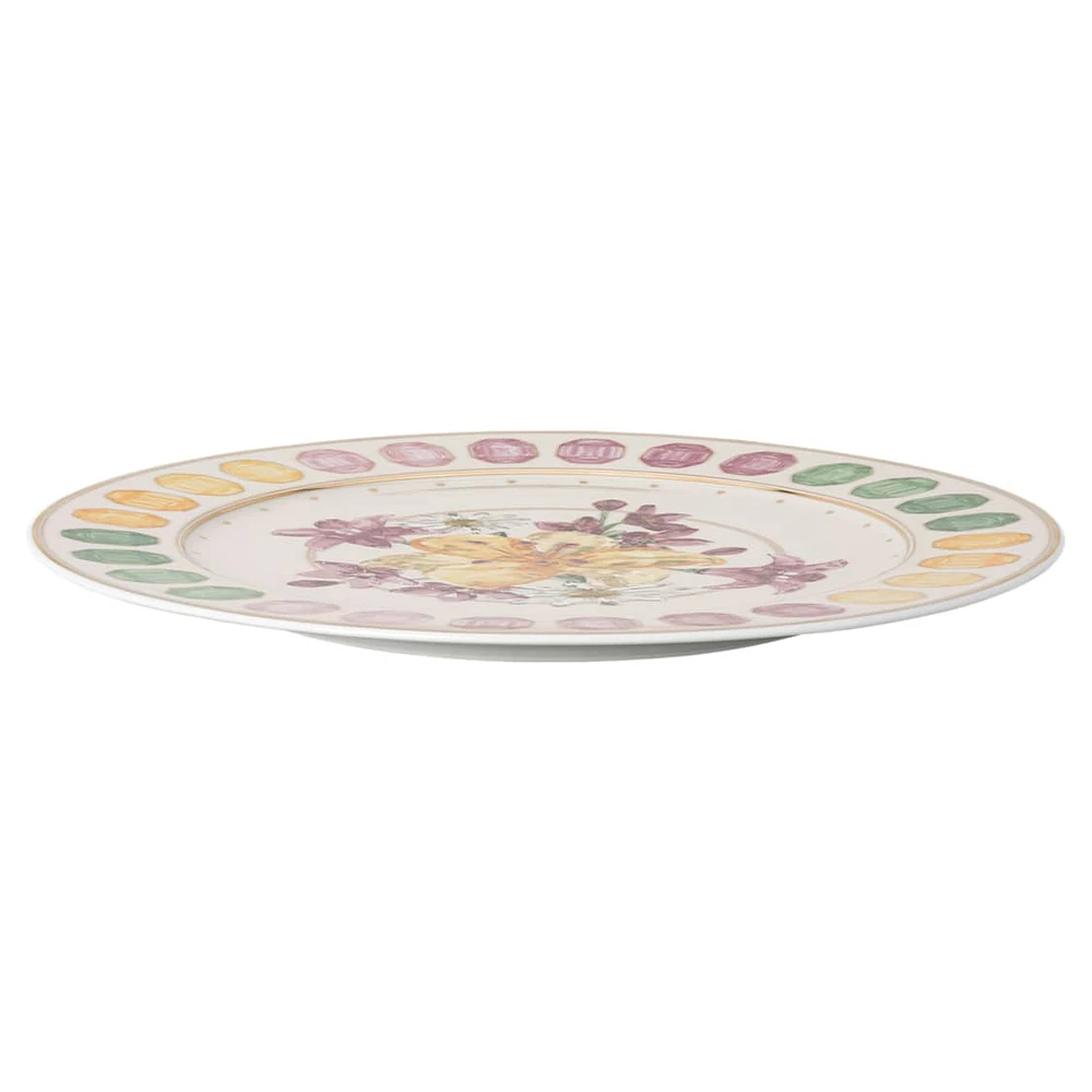 Idyllia service plate, Porcelain, Crystal print motif, bouquet, Multicoloured by SWAROVSKI