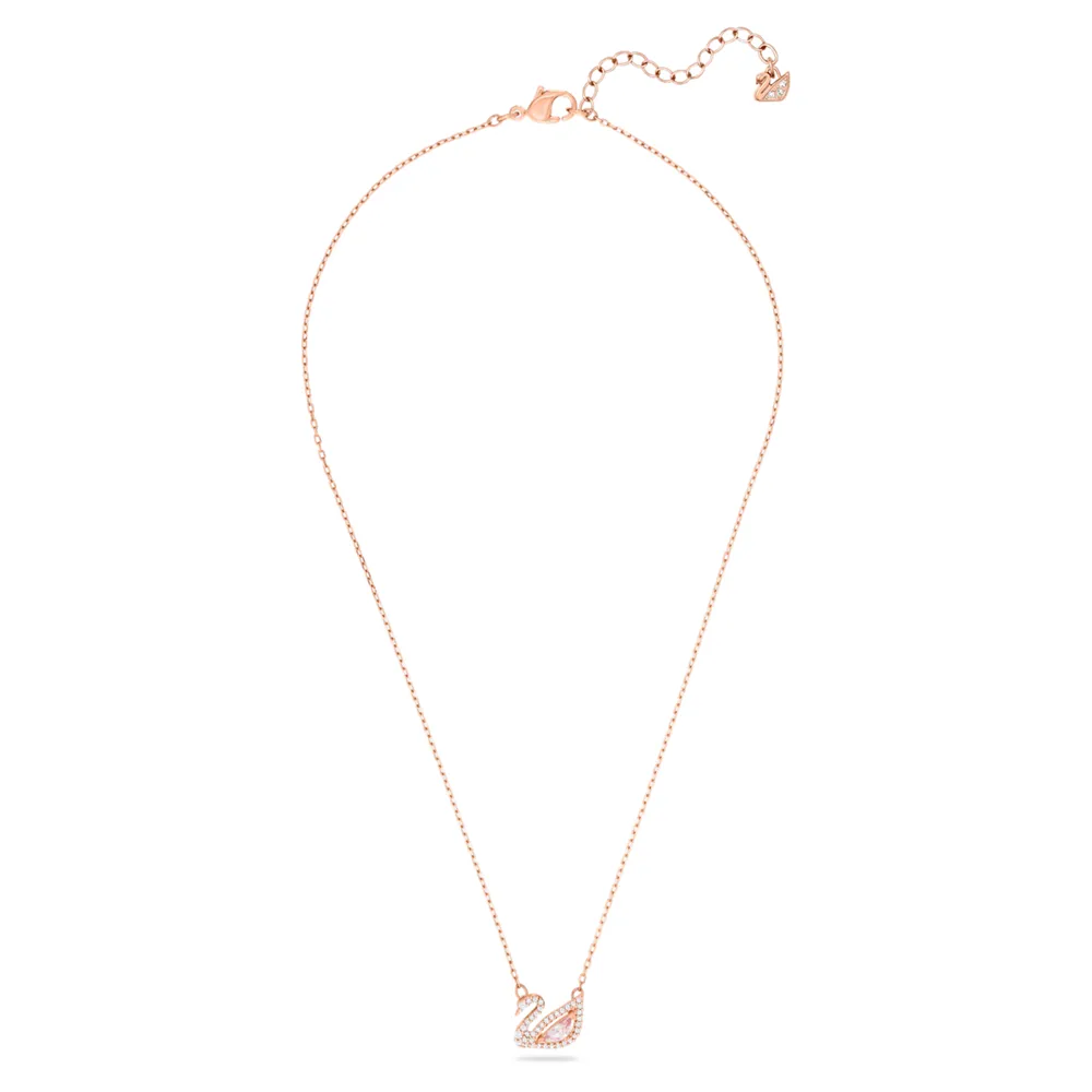 Dazzling Swan necklace, Swan, Pink, Rose gold-tone plated by SWAROVSKI