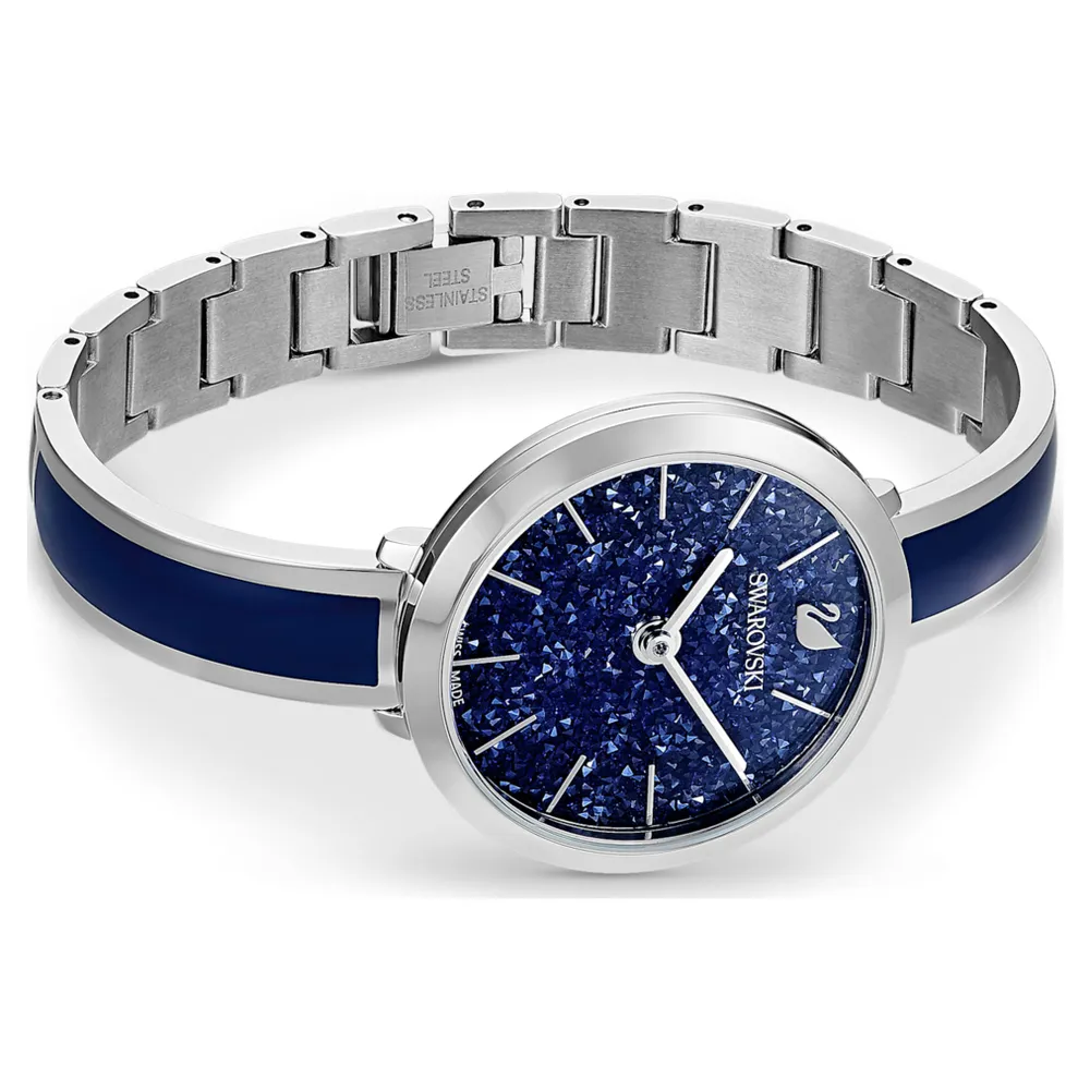 Crystalline Delight watch, Swiss Made, Metal bracelet, Blue, Stainless steel by SWAROVSKI